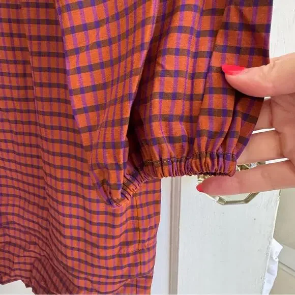 Aritzia Wilfted Le Fou Sachi Gingham Check Babydoll Mini Dress - Picture 8 of 12